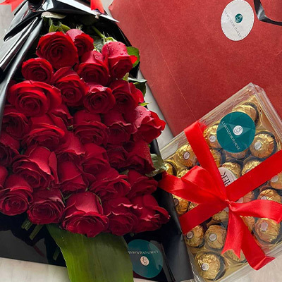 Bouquet de fleurs Saint Valentin Marrakech
