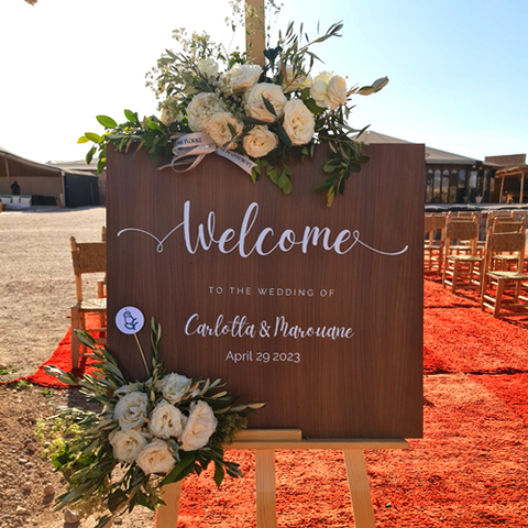 welcome board wedding Marrakech