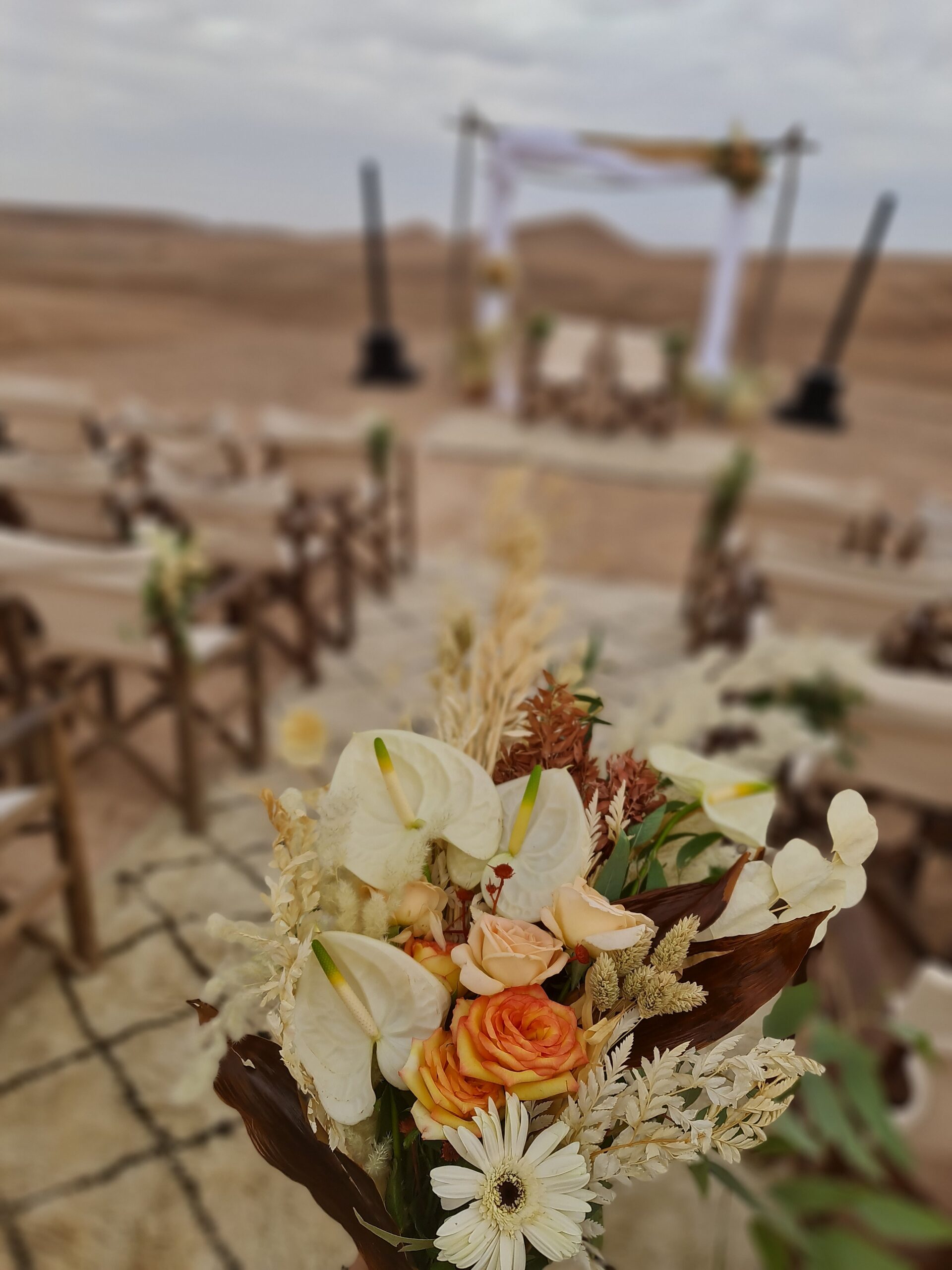 Bouquet de mariée - Mariage boho chic au desert d Agafay Marrakech